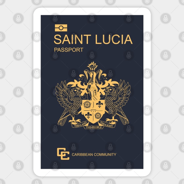 Saint Lucia passport Magnet by Travellers